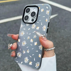 Elegant Fresh White Daisy Pattern 2 - in - 1 Candy Color Phone Case Cover - Galaxy S23+ (Black)