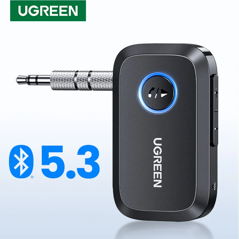 UGREENBluetoothCarReceiverAdapter35mmAUXJacksforCarSpeakers