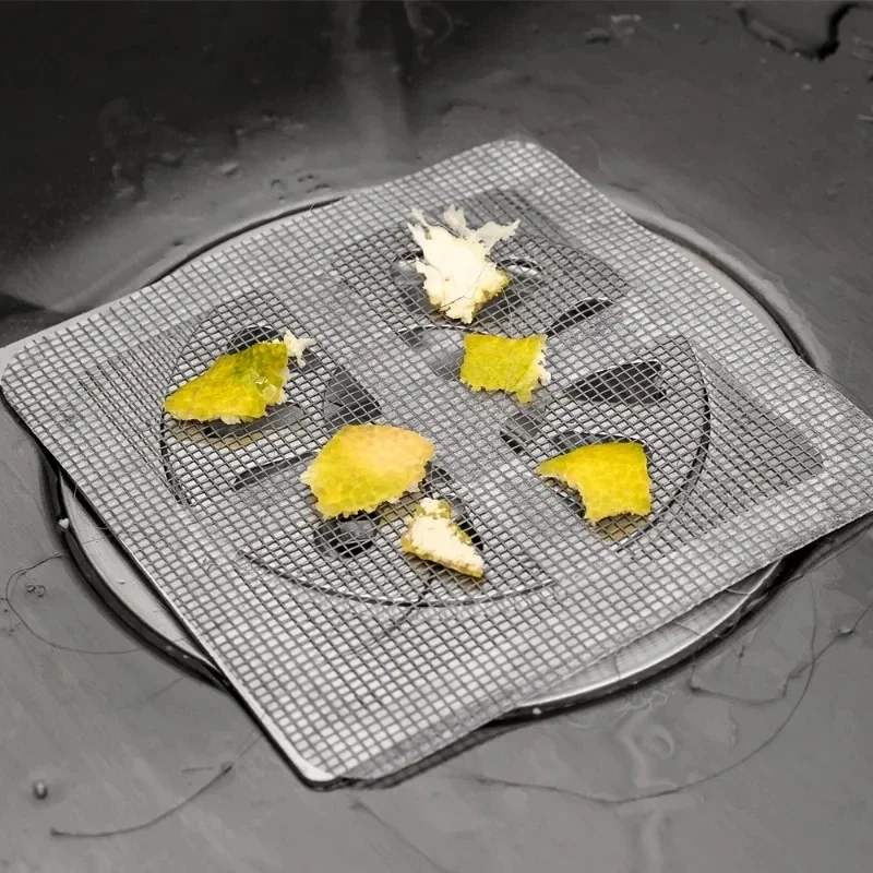 Disposable Floor Drain Sticker Shower Drain Hair Catcher Cover Sink Strainers Hair Filters Bathtub Mesh Filter Sticker 5-20Pcs