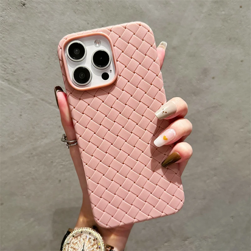 Luxury Woven Grid Breathable Mesh Cooling Phone Case - Thin Soft Silicone Cover
