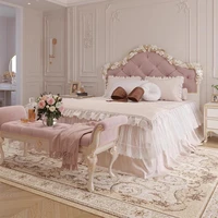 Chambre à coucher lit rembourré nordique rangement fantaisie princesse lit de couchage tables de nuit Double Letto matrimoniale accessoires pour la maison 4