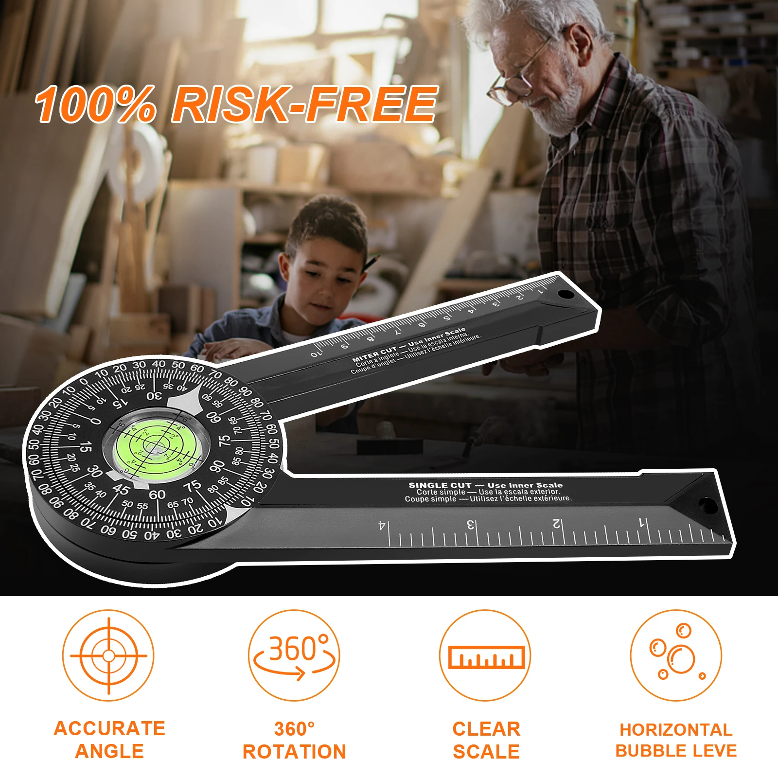 Miter Saw Protractor Woodworking Cutting Positioner Angle Gauge