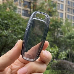 Transparent Black and White Car Key Case Cover - Protective Shell and Fob Accessories (Transparent BK)