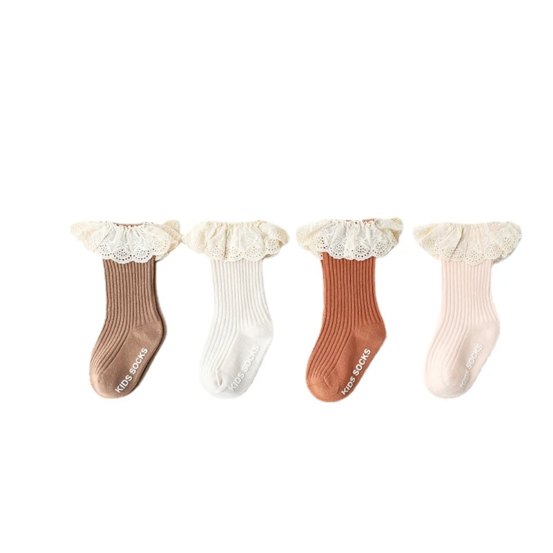 Baby Socks Kids Socks Girls Socks Newborn Lace Socks Baby Girl Knee High Long Infant Toddler Children Non-slip Floor Stuff Accessories