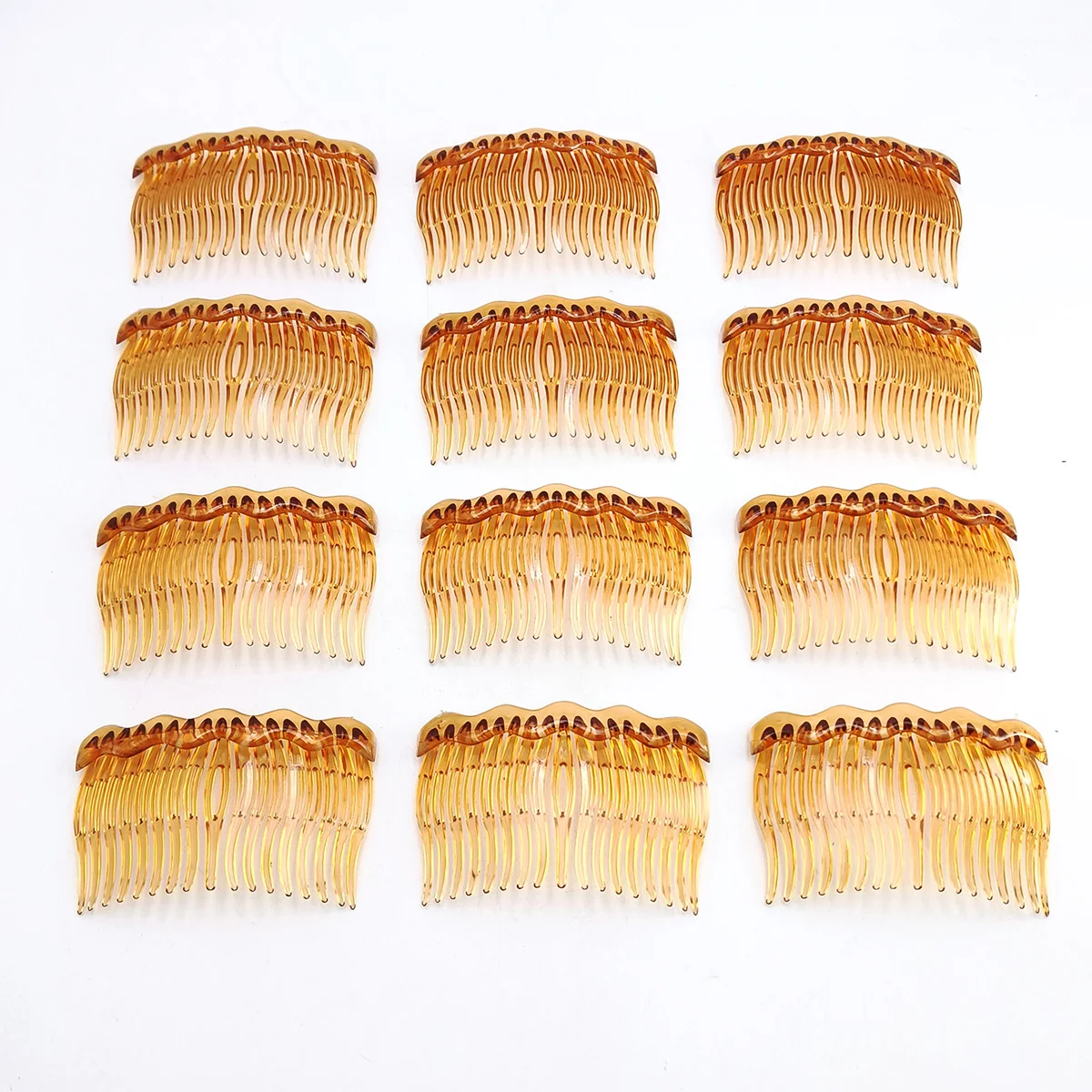 12 PCS 8 CM Welle Form Haar Kämme Retro Französisch Disk Werkzeug Haarkämme Schwarz Kaffee Farbe Für Frauen Haar Zubehör – Detail 10
