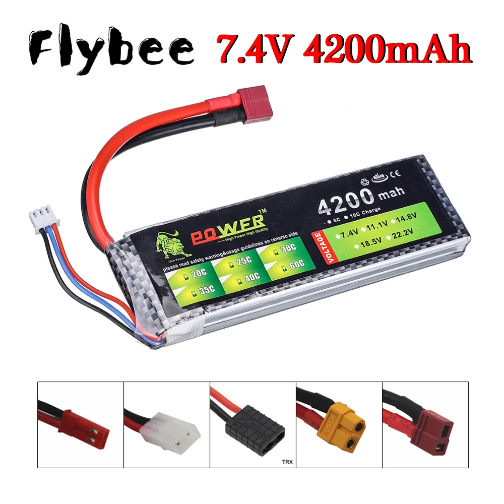

(В наличии) 7,4 V Bateria 2S 7,4 V 4200mAh литий-полимерный аккумулятор для радиоуправляемых дронов, Ру самолетов, радиоуправляемых вертолетов, радиоуправляемых автомобилей, радиоуправляемых лодок, радиоуправляемых грузовиков