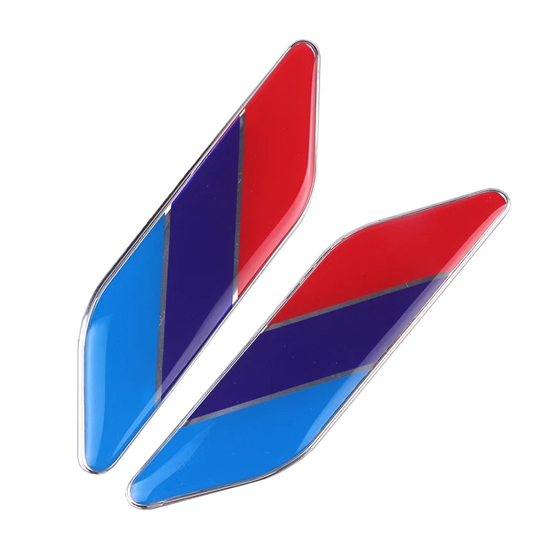 2Pc Stile Auto Abs Bande Di Corse 3D Emblema Della Bandiera Della Foglia Di Fender Per Bmw M3 M5 X1 X3 X5 X6 E36 E39 E46 E30 E60 E92