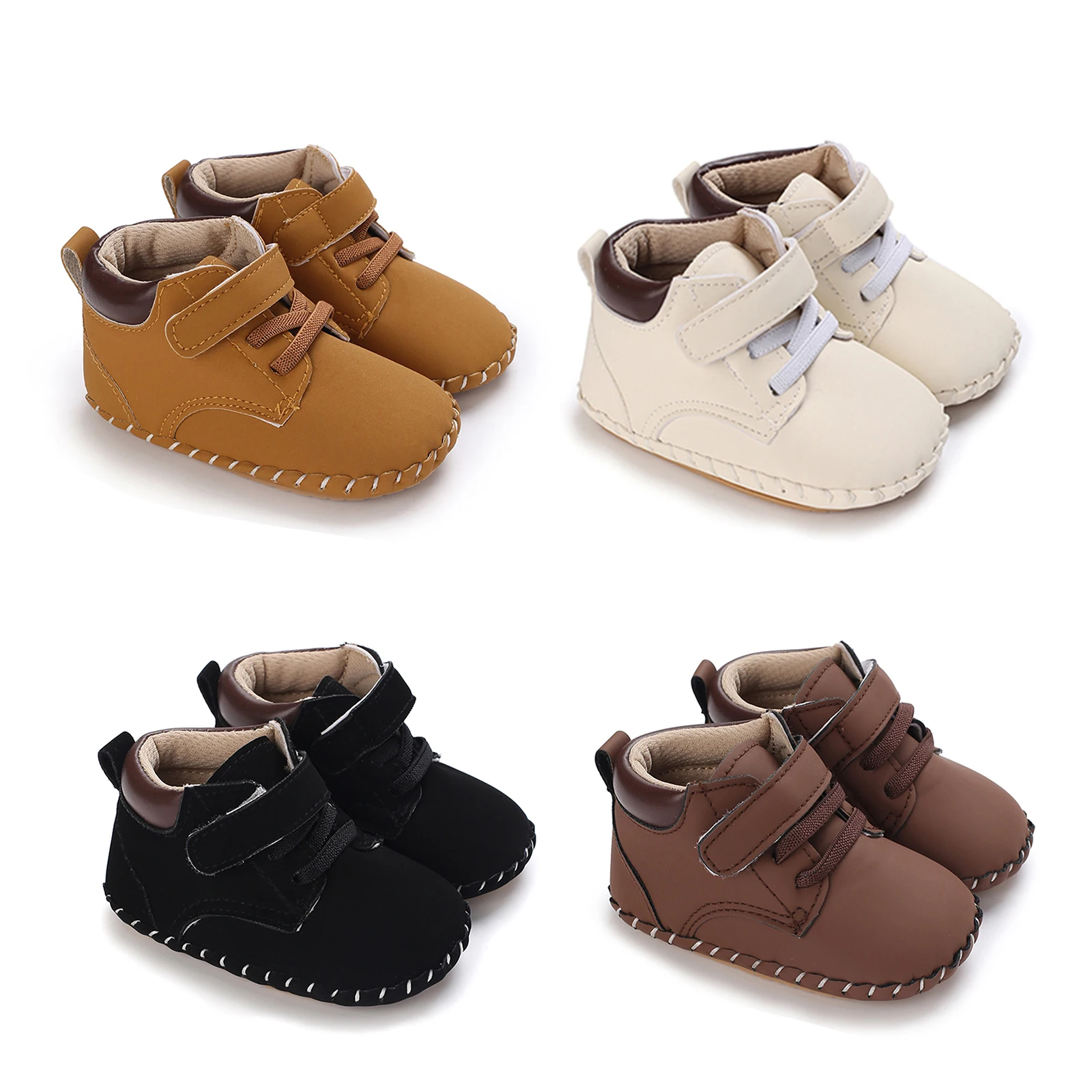 

SUNSIOM Infant Baby Boys Sneakers PU Leather Anti-Slip Soft Sole Prewalker Toddler First Walker Shoes