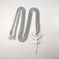 Hades Symbol Necklace Religious Trident Pendant Stainless Steel Ancient Greek Amulet Necklace Perfec Gift for Sailors Chain 24'' 2