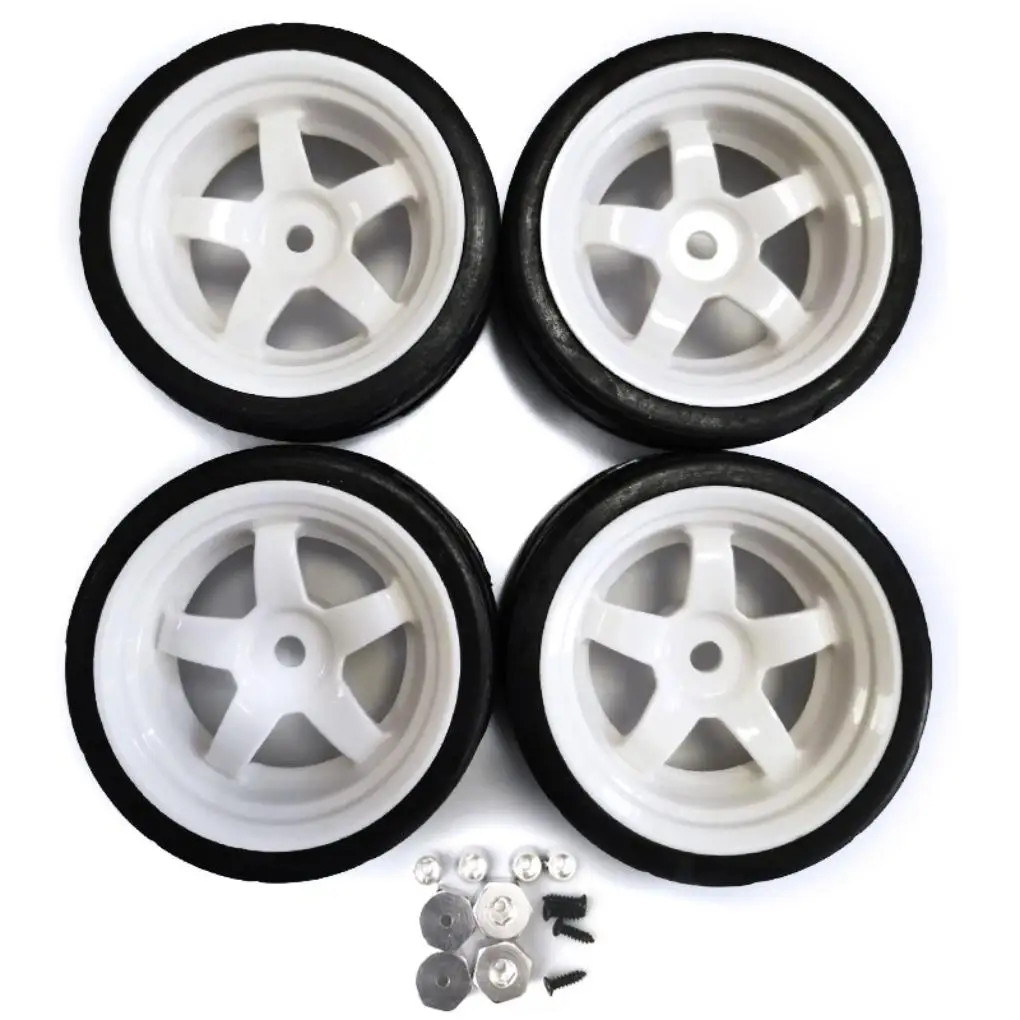 

RCGOFOLLOW 4x Plastic Durable Wheel Rims Tyre For 1 10 Rc Wheel Rims Tyre WPL D12 RC Car Part RC Car Accessories White