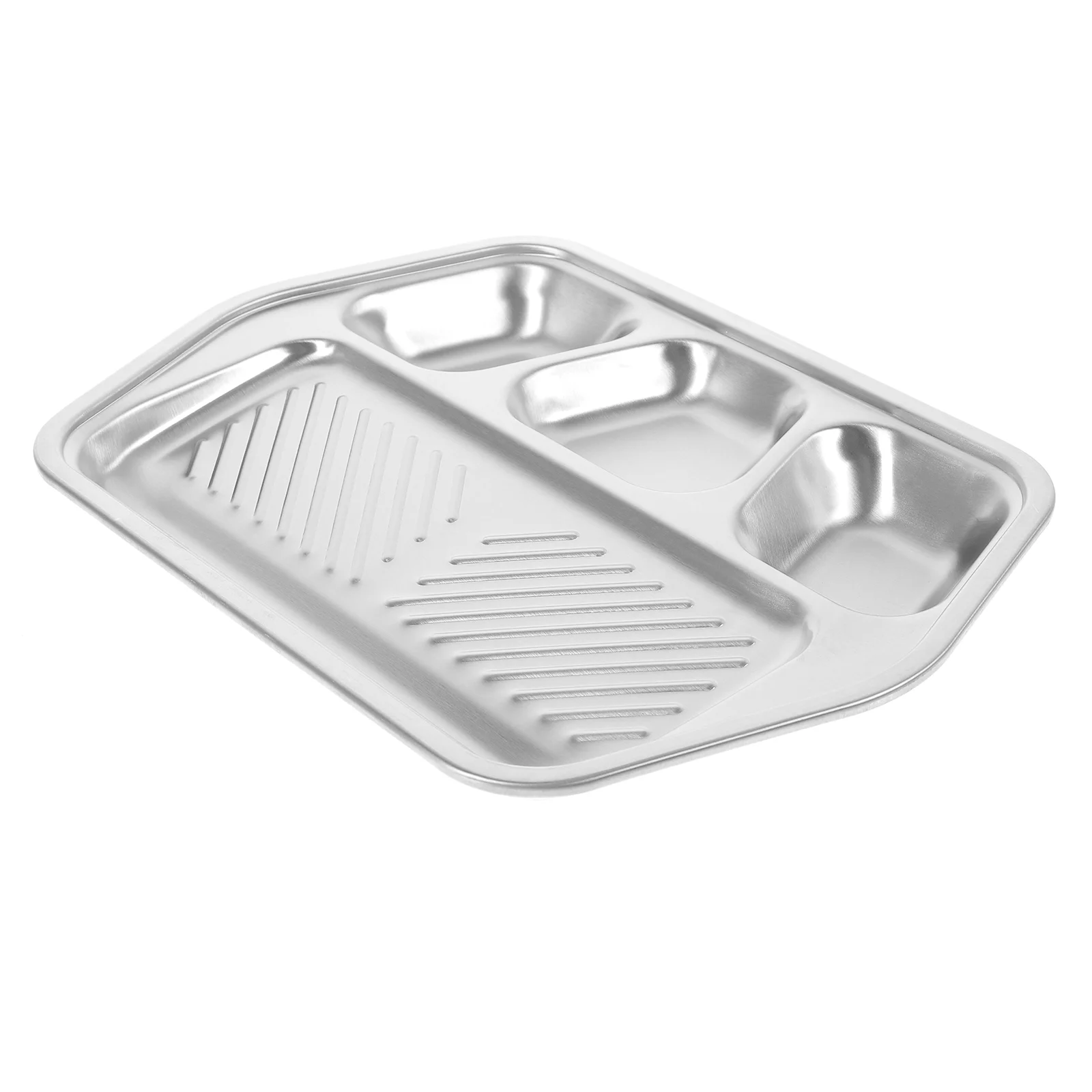

Diet Food Control Tray Barbecue Plate Stainless Steel Divided Plates Sauce Dish