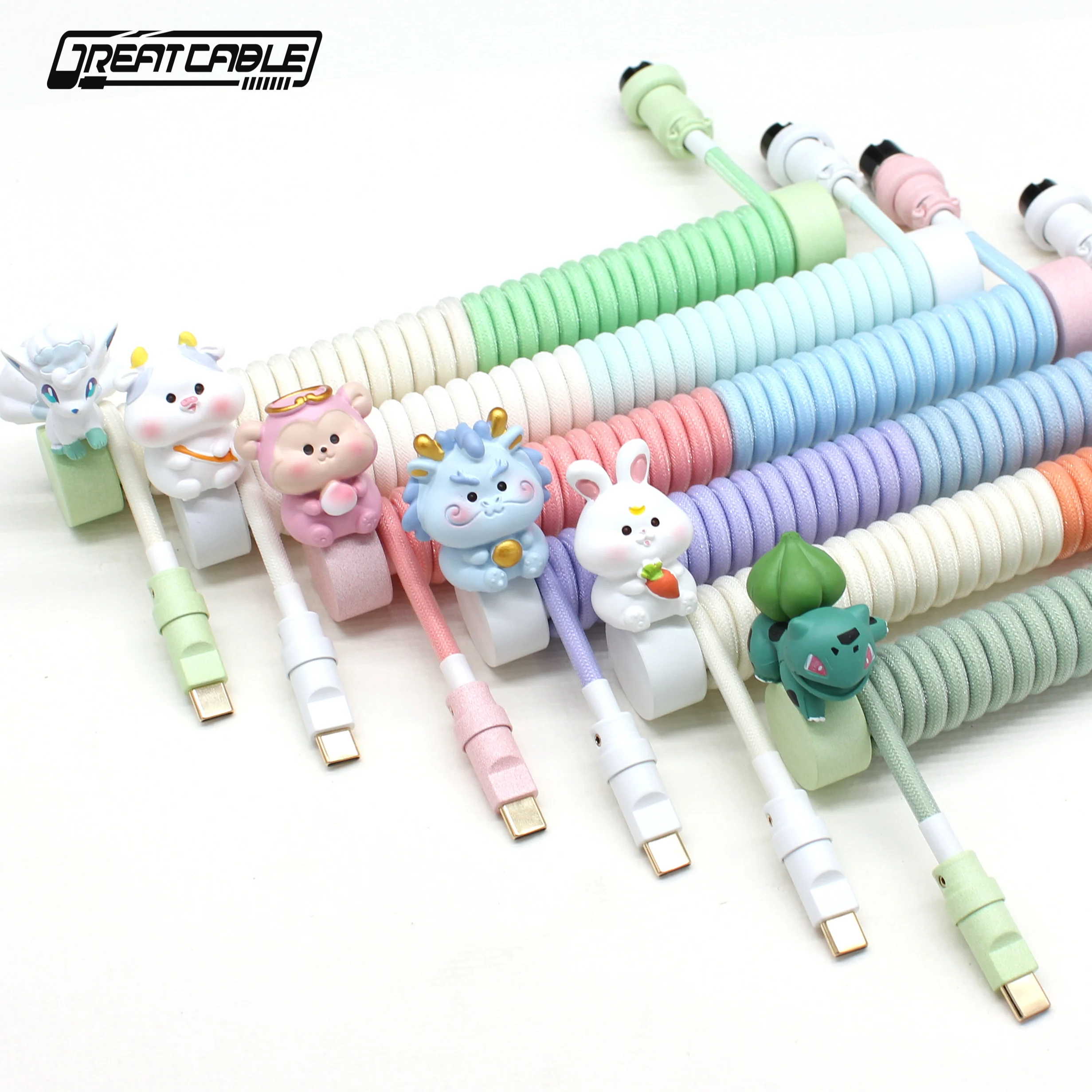 Custom-Keyboard-Cable-Color-Navigation-Plug-Manual-Spiral-Cable-Type-C ...