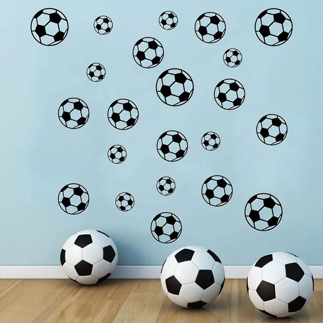 43 pièces/ensemble personnalisé Football ballon autocollant mural sport garçons chambre Art vinyle autocollant mural pour chambres d'enfants pépinière décor 1