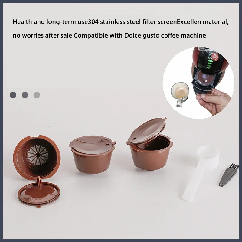 1Pcs Reusable Coffee Capsule Kits for Nescafe Dolce Gusto Machine