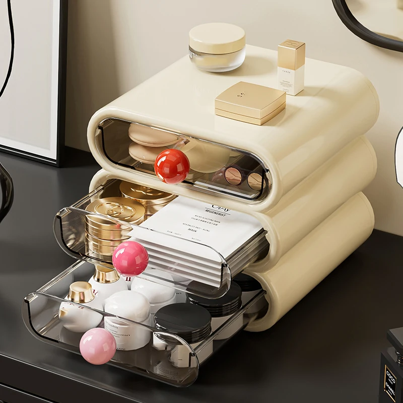 Description Picture 5 of itemNew Cosmetics Storage Box Makeup Organizer With Drawer Box Pen Holder Desktop Organizer Drawer For Office School Home