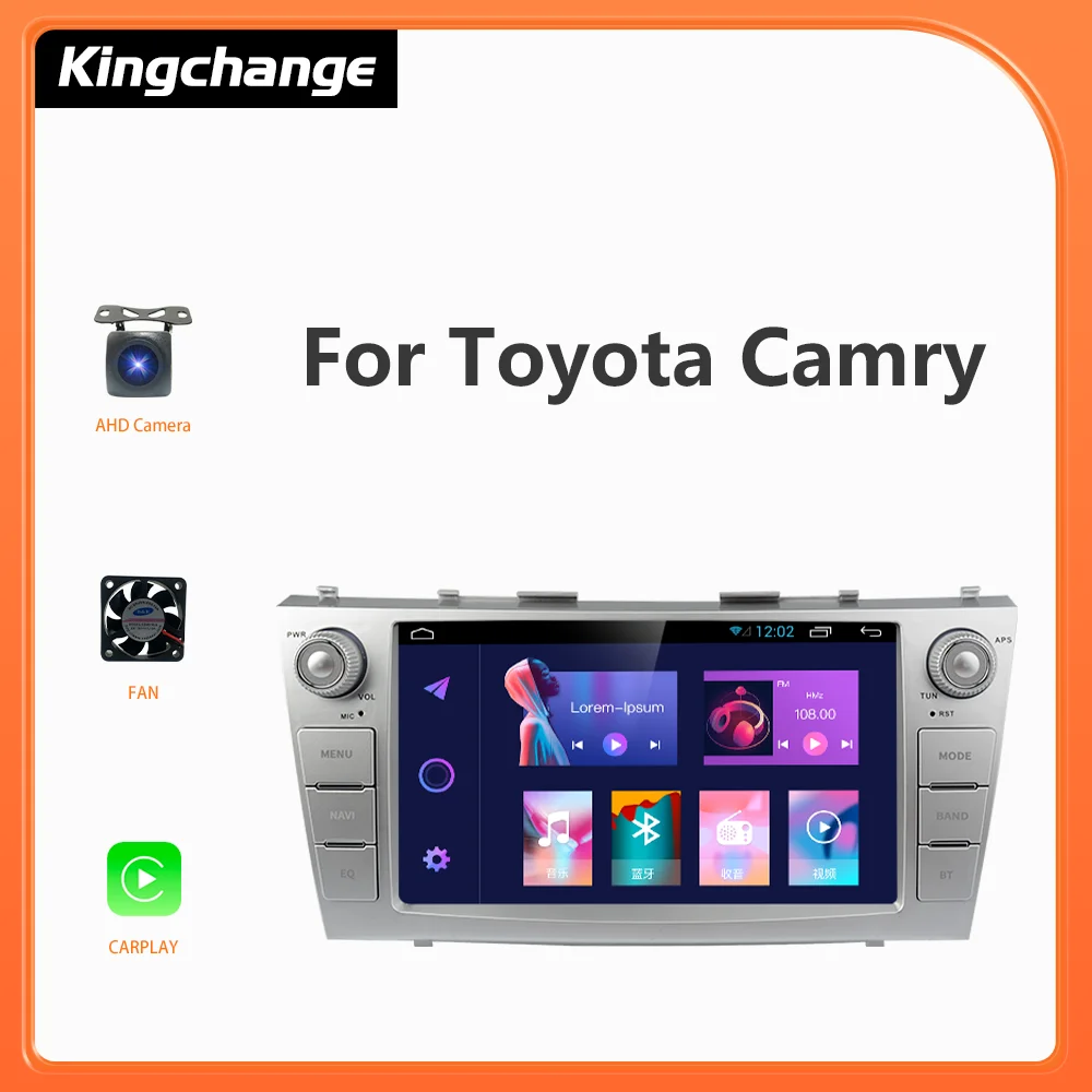 

Автомагнитола Kingchange на Android, Автомобильная Мультимедийная система, BT, GPS, для Toyota Camry 7 XV40 50, 2006, 2008, 2010, 2011, навигация CarPlay, Wi-Fi, SWC