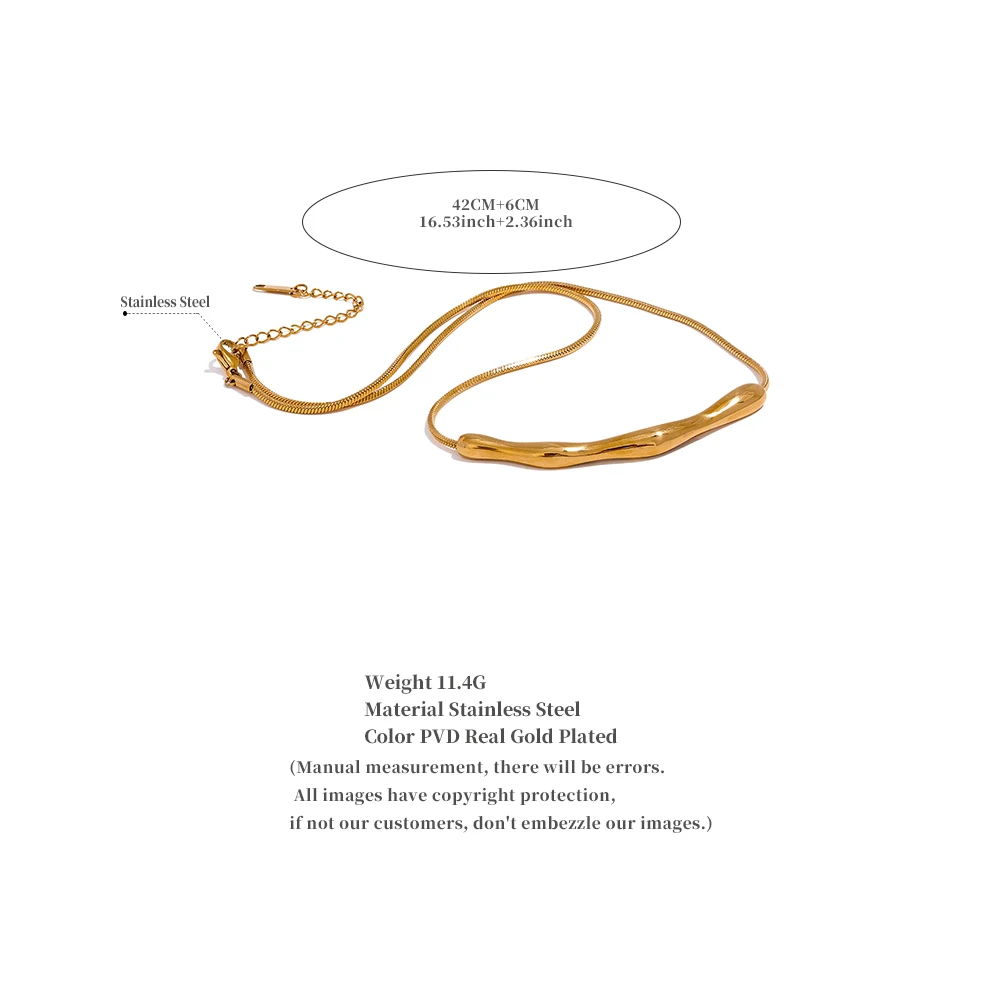 Yhpup Women 18K Gold PVD Plated Clavicle Necklace