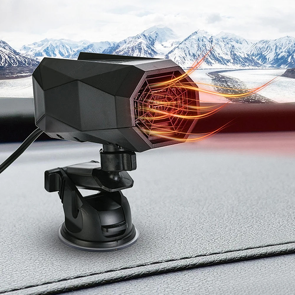

12V/150W Car Heater Portable Suction Cup Shape Auto Heating Fan 360 Degrees Rotatin Windshield Defogging Defroster Car Accessory