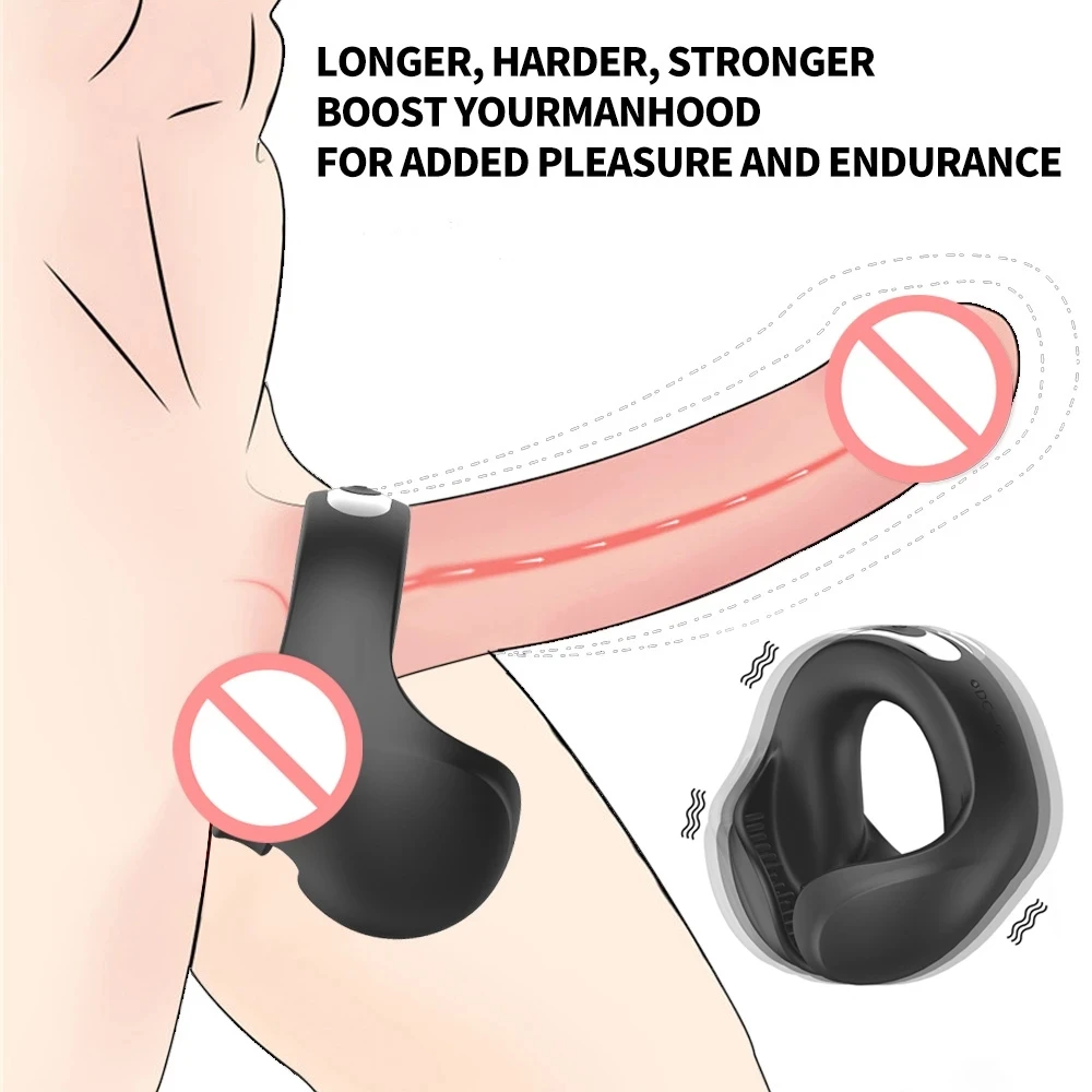 Vibrating Cock Ring Sex Toys for Men Couple Delay Ejaculation Chastity Testicles Massager Penis Vibrators for Adults 18 vibrator rings,vibrator sex toy