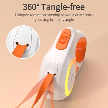 ROJECO 3M Automatic Dog Leash Retractable LED Luminous Leading Fashion Light Straps For Dog Puppy Pet Flexi Walking Running Lead 5