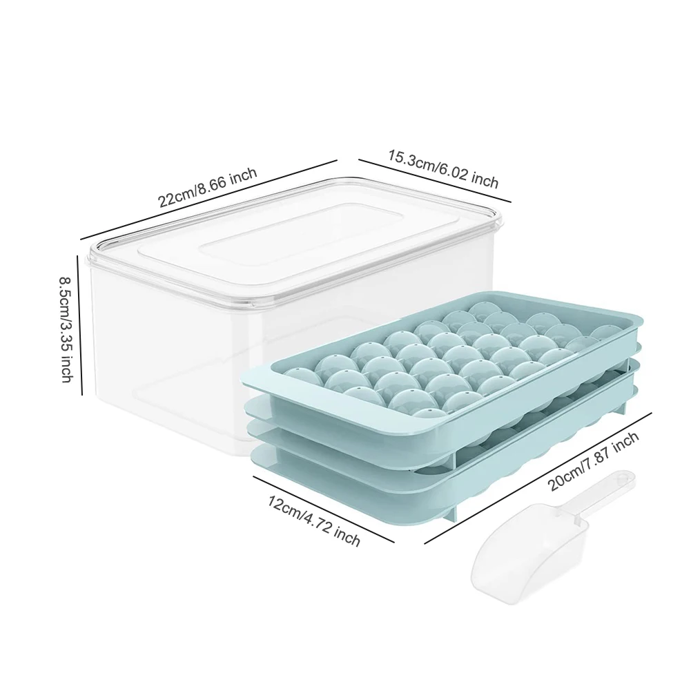 Ice Ball Maker Mold with Lid and Bin Circle Ball Ice Trays with Scoop Tray For Chilled Drinks Coffee and Cocktails ice mold,ice ball maker