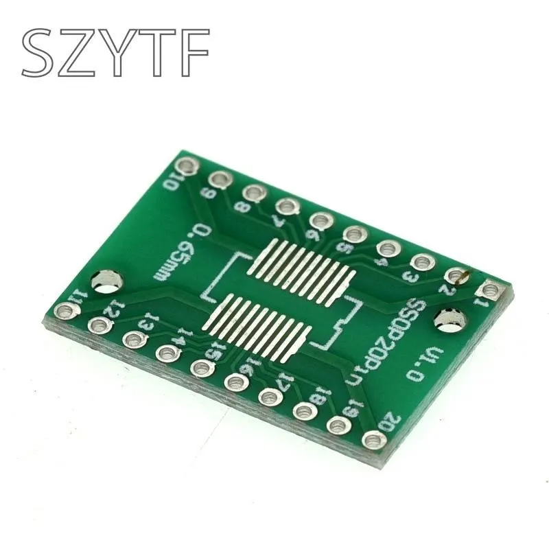 Adapter Plate SOP20 SSOP20 TSSOP20 SMD turn DIP 0.65 / 1.27mm 20pcs/bag