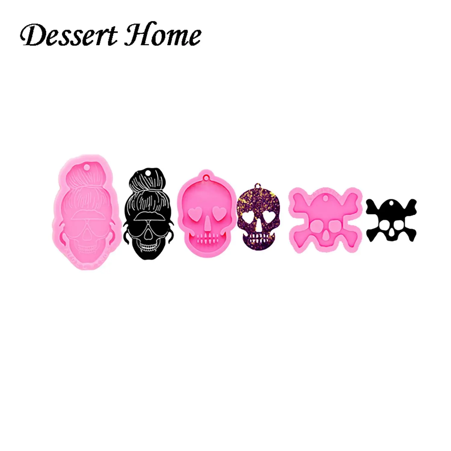 DIY Halloween Skull Epoxy Molds Silicone Resin Mold Keychains Jewelry Making Tools Silicone Mold