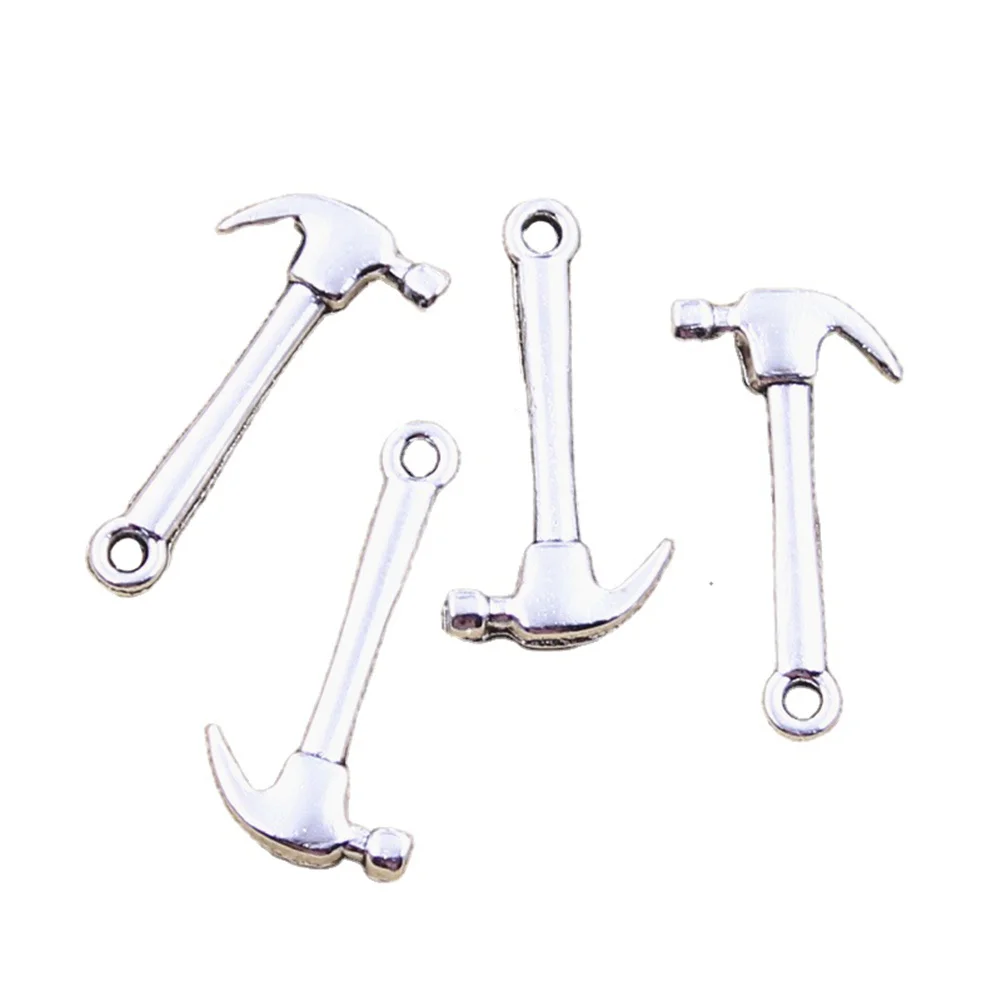 15 Stück Charms Werkzeuge Hammer 25x13mm Antik Silber Farbe Anhänger Herstellung DIY handgemachte tibetische Schmuck finden
