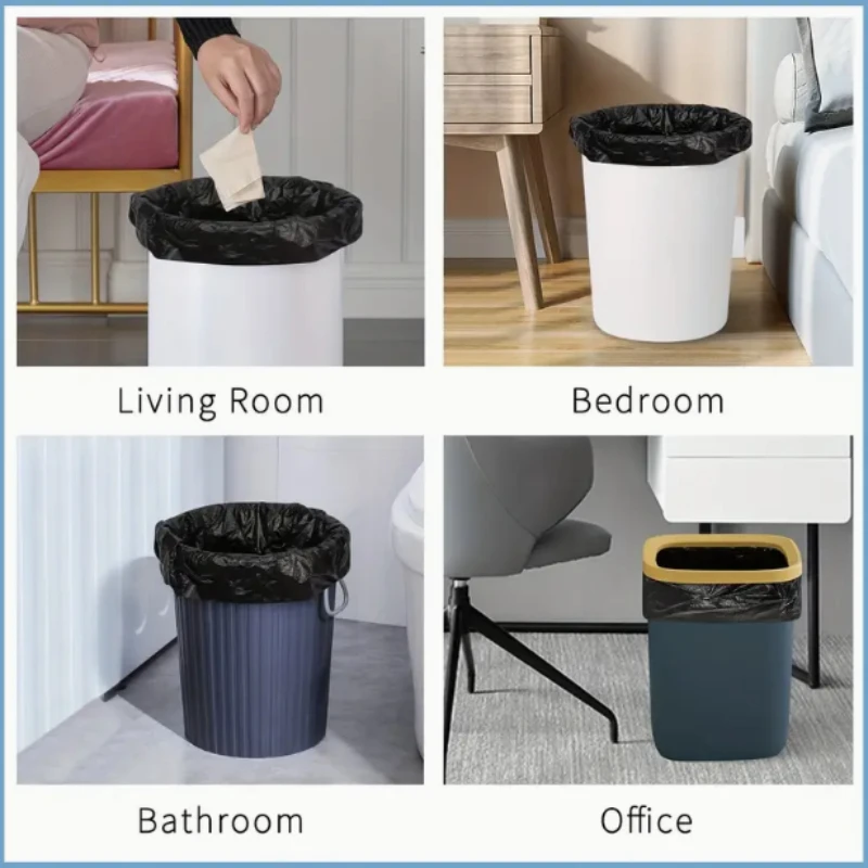 100pcs 5 Rolls Pack Garbage Bags Bathroom Kitchen Clean Storage Room Colored Disposable Portable Garbage Bin Bags