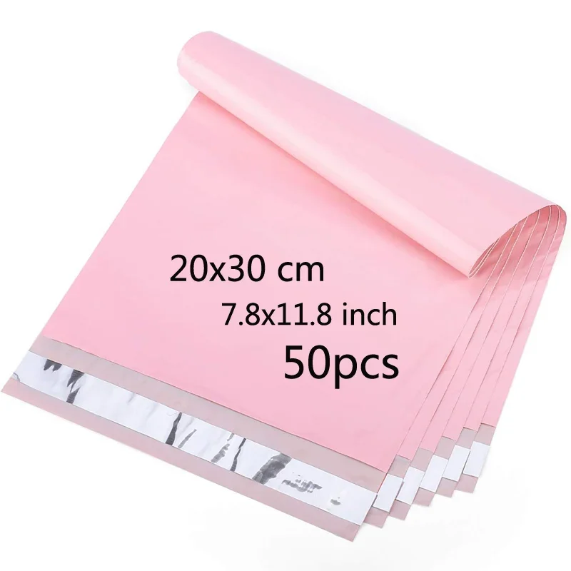 50pcs Thick Pink Poly Bag Mailer Courier Shipping Bag Express Envelope Storage Mail Bag Self Seal Package Pouch Small Business