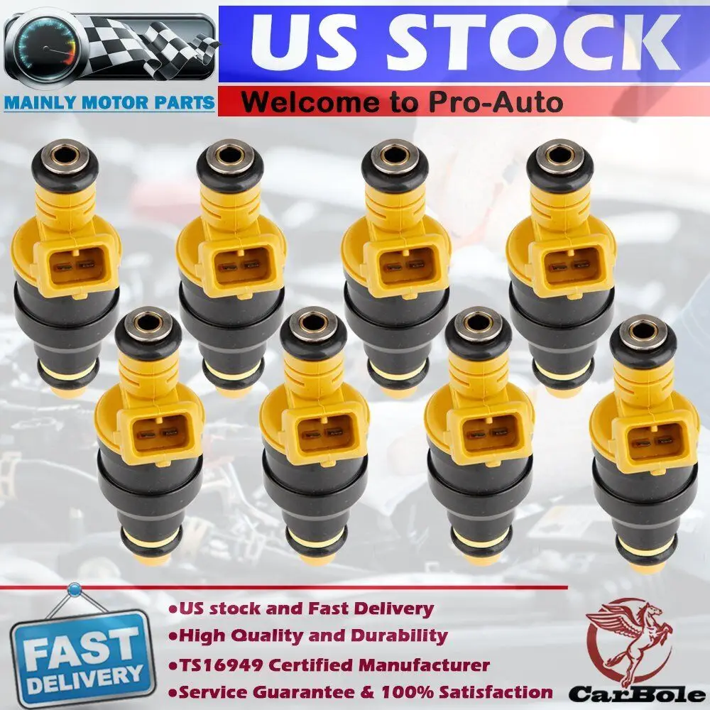 

8PCS Fuel Injectors For EV1 GM TPI 22lb/3Bar 5.7L 5.0L 1985-1992 Corvette Camaro