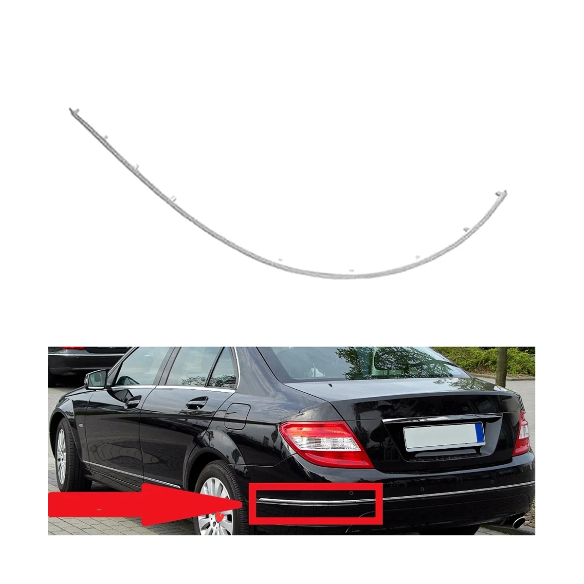 Striscia Decorativa Per Paraurti Posteriore Muslimdestra Per Mercedes C207 E200 E220 E250 E350