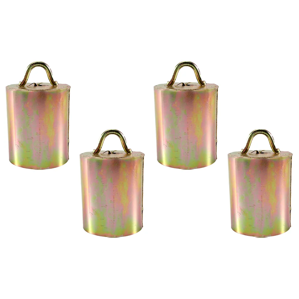 4 Pcs Galvanized Cow Bell Cowbell Tin Bells Farm Animal Long Distance Loud Livestock Anti Lost Pendant