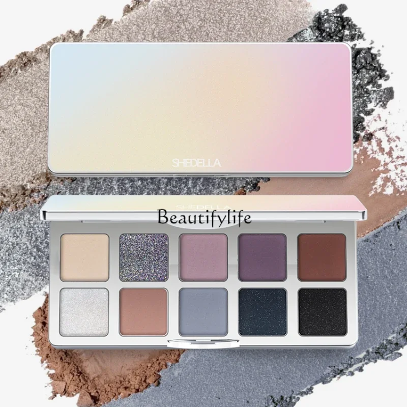 

Fantasy Color Ten Color Eyeshadow Palette Sequins Green for Women