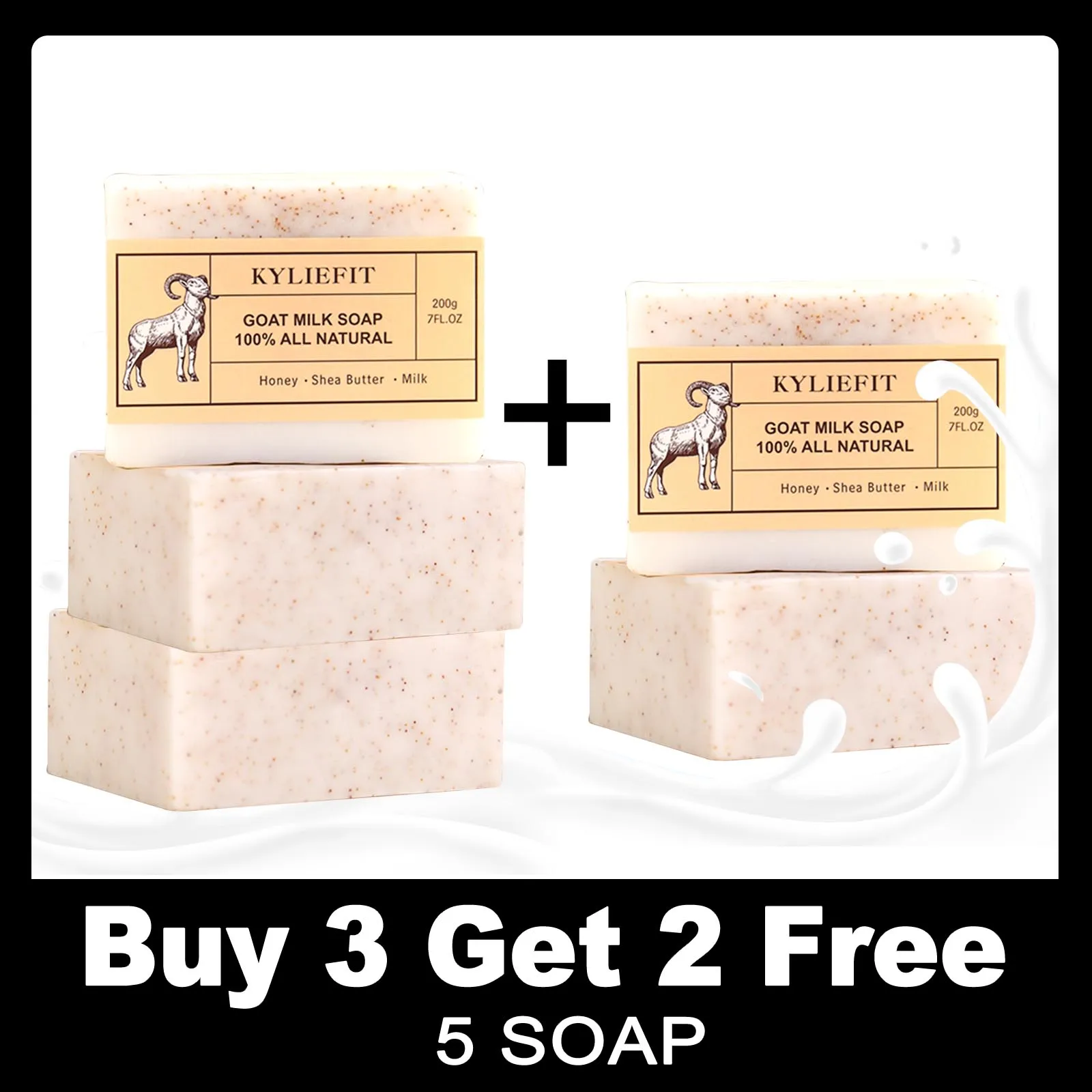 Turmeric Soap KYLIEFIT Goat Milk Bar 100% All Natural Lightening Cleaning Moisturizing With Honey Shea Butter Milk 200g/ 7 oz turmeric soap hand soap body whitening soap sulfur soap facial cleansing soap body scrub soap odor removing soap