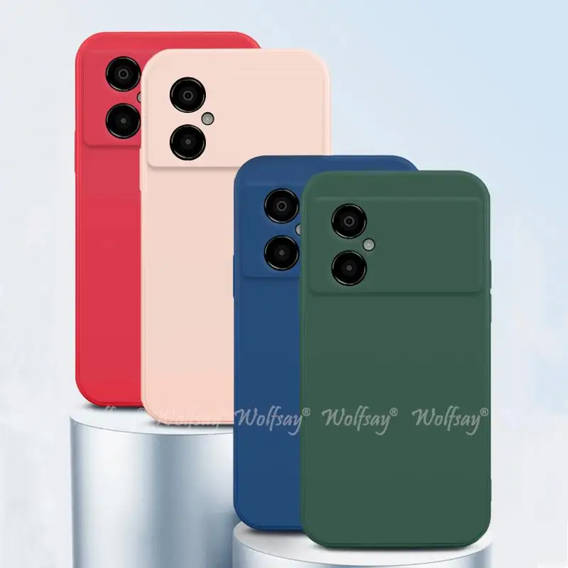 Per Xiaomi Poco M4 Custodia Protettiva In Gomma Liscia In Silicone Liquido Per Custodia Poco M4 5G Per Custodia Poco M4 Pro X3 M3 F3 X4 M5 M5S