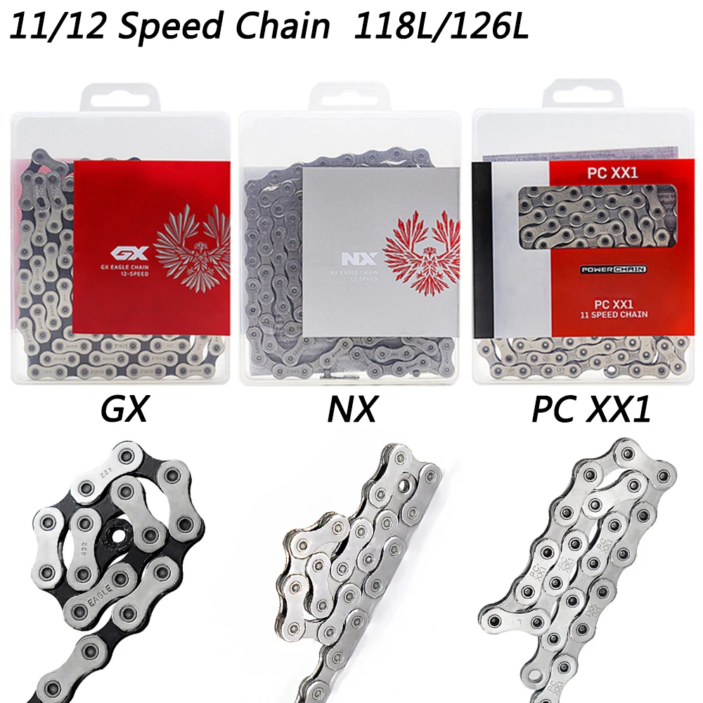 

GX NX PC XX1 Chain 118L 126L 11/12 Speed Bicycle Chain 11V 12V MTB Current Ultralight Mountain Bike Parts
