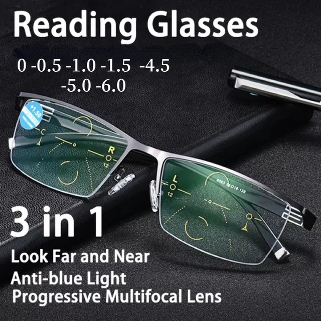 Universal Frameless Reading Glasses For Men And Women Bifocal Far Near Anti  Blue Light Magnification Glasses Presbyopia Glasses Diopter +1.0 +1.5 +2.0  +2.5 +3.0 +3.5 +4.0