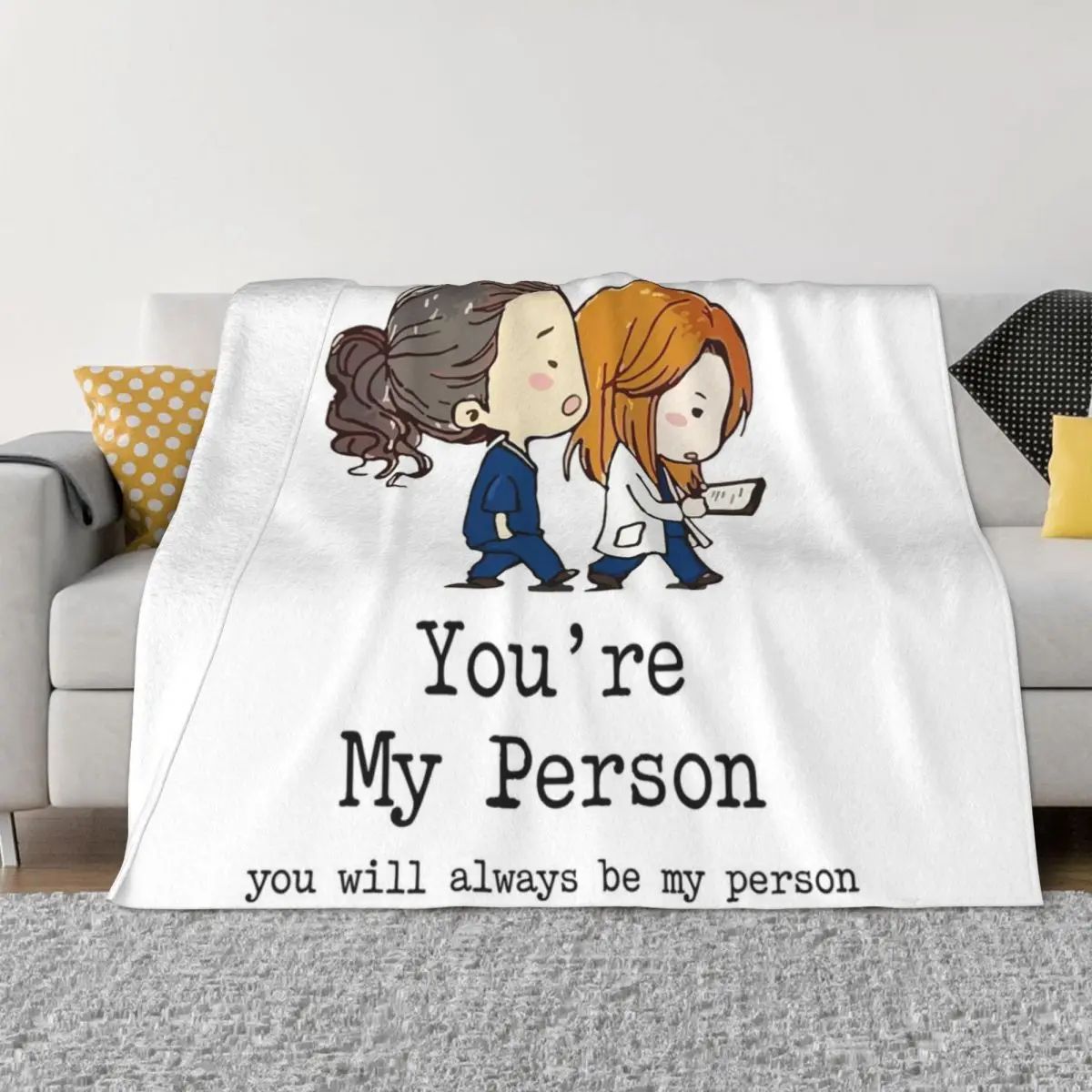 Youre My Person 넌 항상 내 사람이 되어 줄 담요, 다목적 침대, 패셔너블한 푹신한 대형 모피 담요