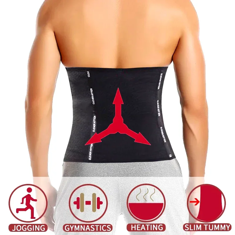 AfruliA Men Modeling Strap Slimming Waist Trainer Tummy Control Belt Body Shaper Sports Brace Abdomen Band Compression Shapewear 4