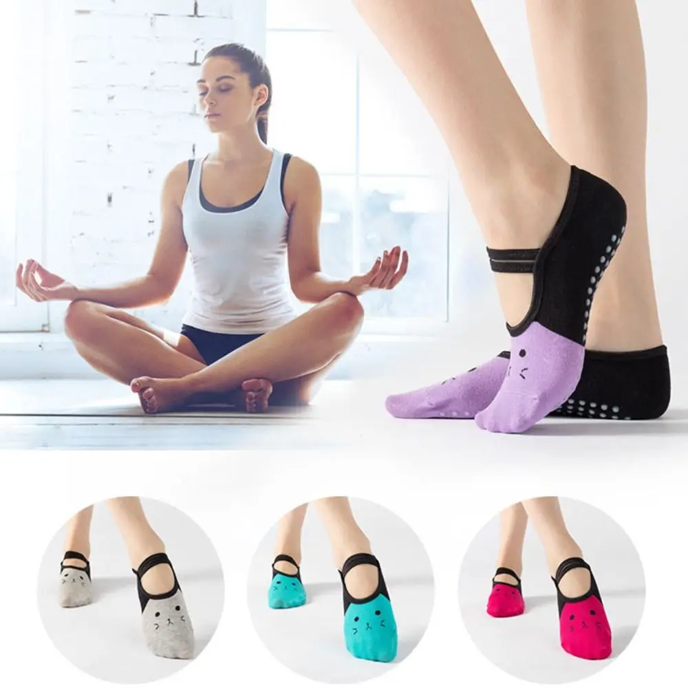

Cotton Anti-Slip Socks New Breathable Backless Ballet Slippers Silicone Sport Pilates Socks Women