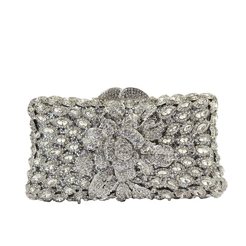 

Wedding Bridal Clutch Handbag Woman Bling Handmade Crystal Evening Bag Rhinestone Clutches Crystal Dinner Purses