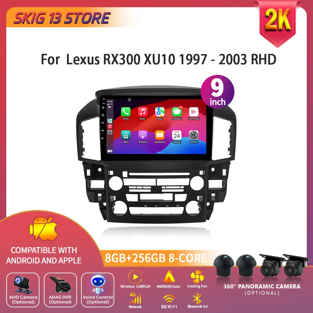 

For Lexus RX300 XU10 1997 - 2003 Wireless Apple Android 14 Car Radio Multimedia Video Player Navigation GPS No 2 din dvd Screen