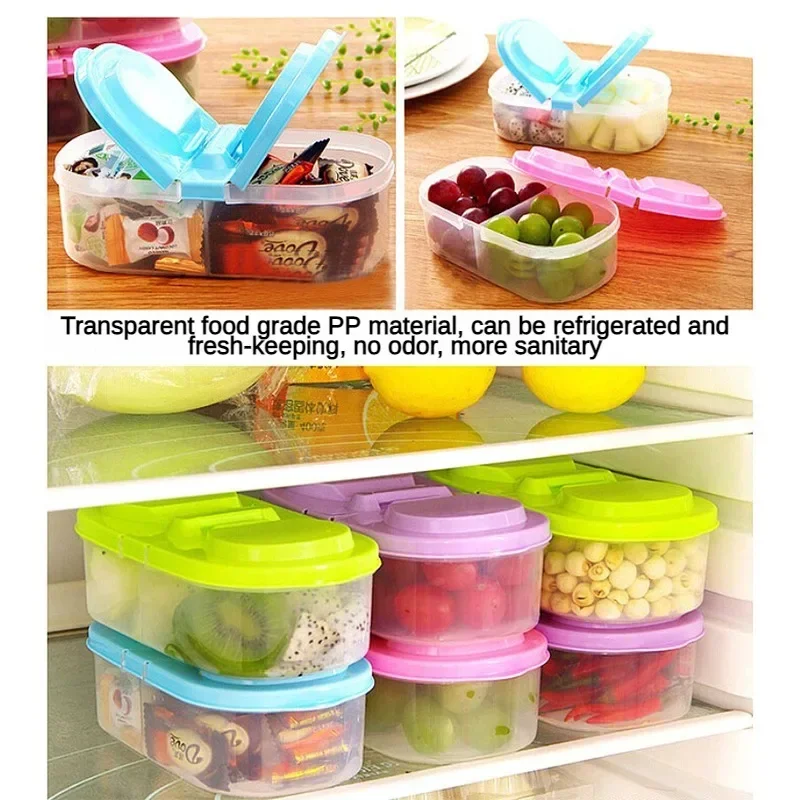 Lunch Box Healthy Plastic Food Container Portable Lunch Box Capacity Camping Picnic Food Fruit Container Storage Box for Kids Dinnerware