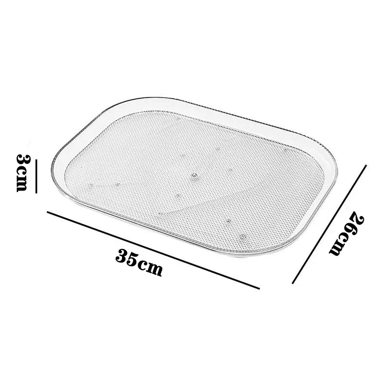 360° Rotatable Storage Tray Kitchen Refrigerator Turntable Rack Fridge Fruit Vegetables Storage Container Turntable Organizer 6