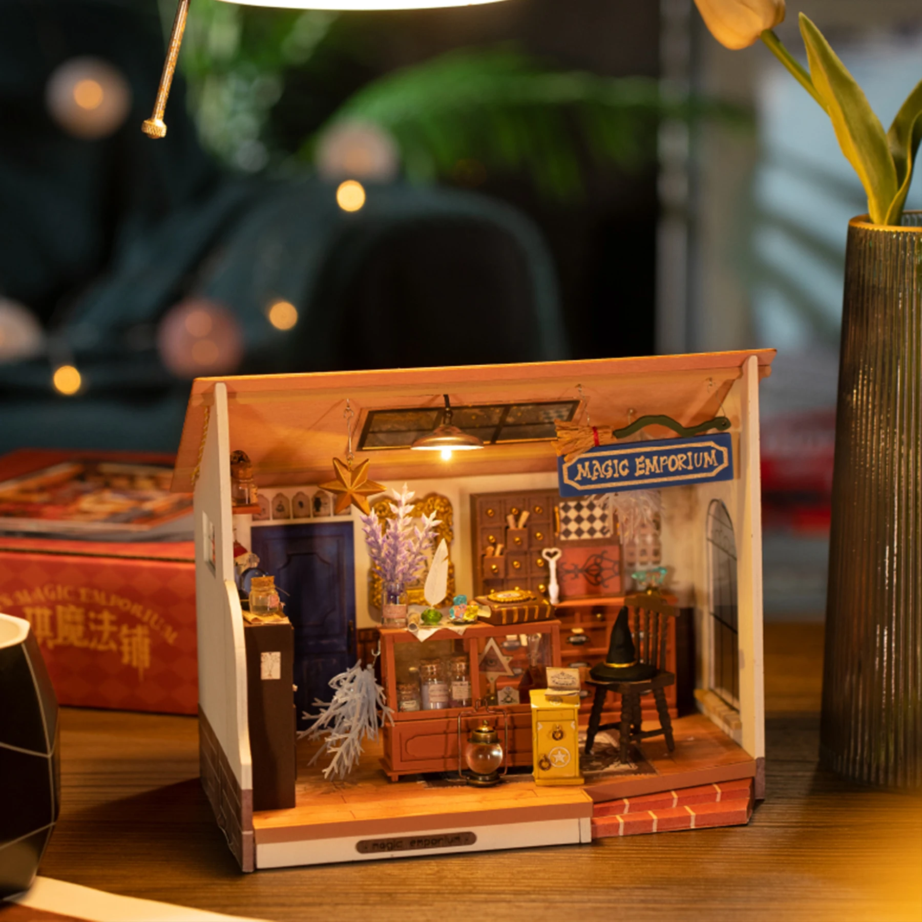 Robotime Rolife DIY Dollhouse Kiki's Magic Emporium Decorative Ornament Kids Miniature Fantasy Magic Doll House Wooden Kit Toy - Image 5