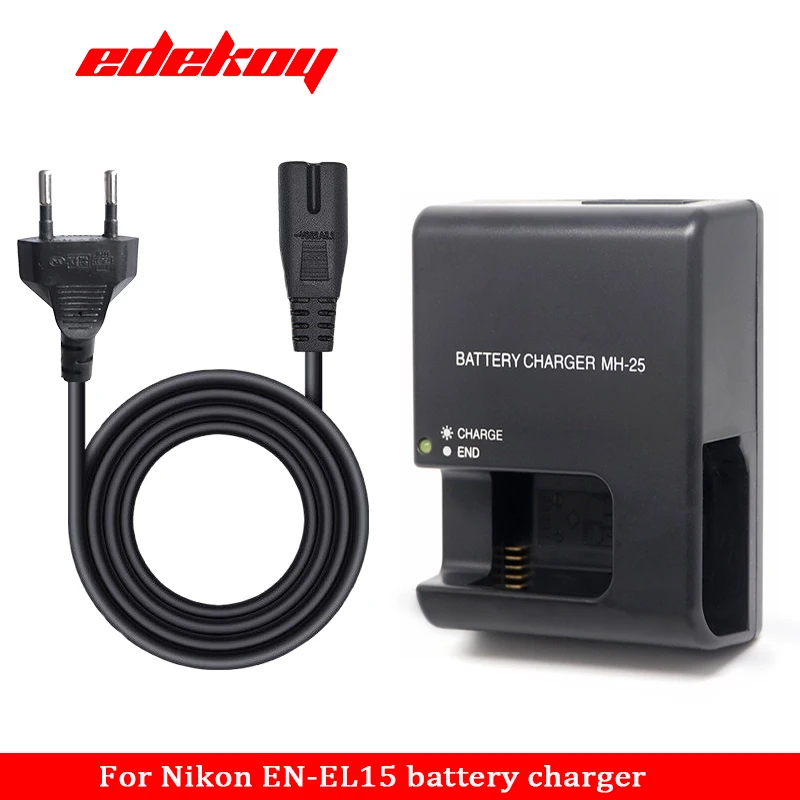 Carregador de Bateria para Câmera Nikon Mh25 mh 25 En-el15 en El15 Enel15 v1 D600 D610 D7100 D810 D7000 D800