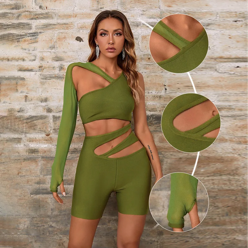 Rocwickline New Summer and Autumn Women's Ball Jumpsuits Sexy & Club Celebrities Hollow Out Sheath Bandage Elegant Jumpsuits