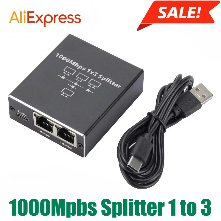 جيجابت إيثرنت الفاصل 1 إلى 2/3/4 1000Mbps RJ45 LAN...