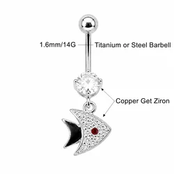 Neo - Gothic Red Zircon Eye Belly Ring with G23 Titanium Barbell - Bold Beach Jewelry (10mm Steel Bar)